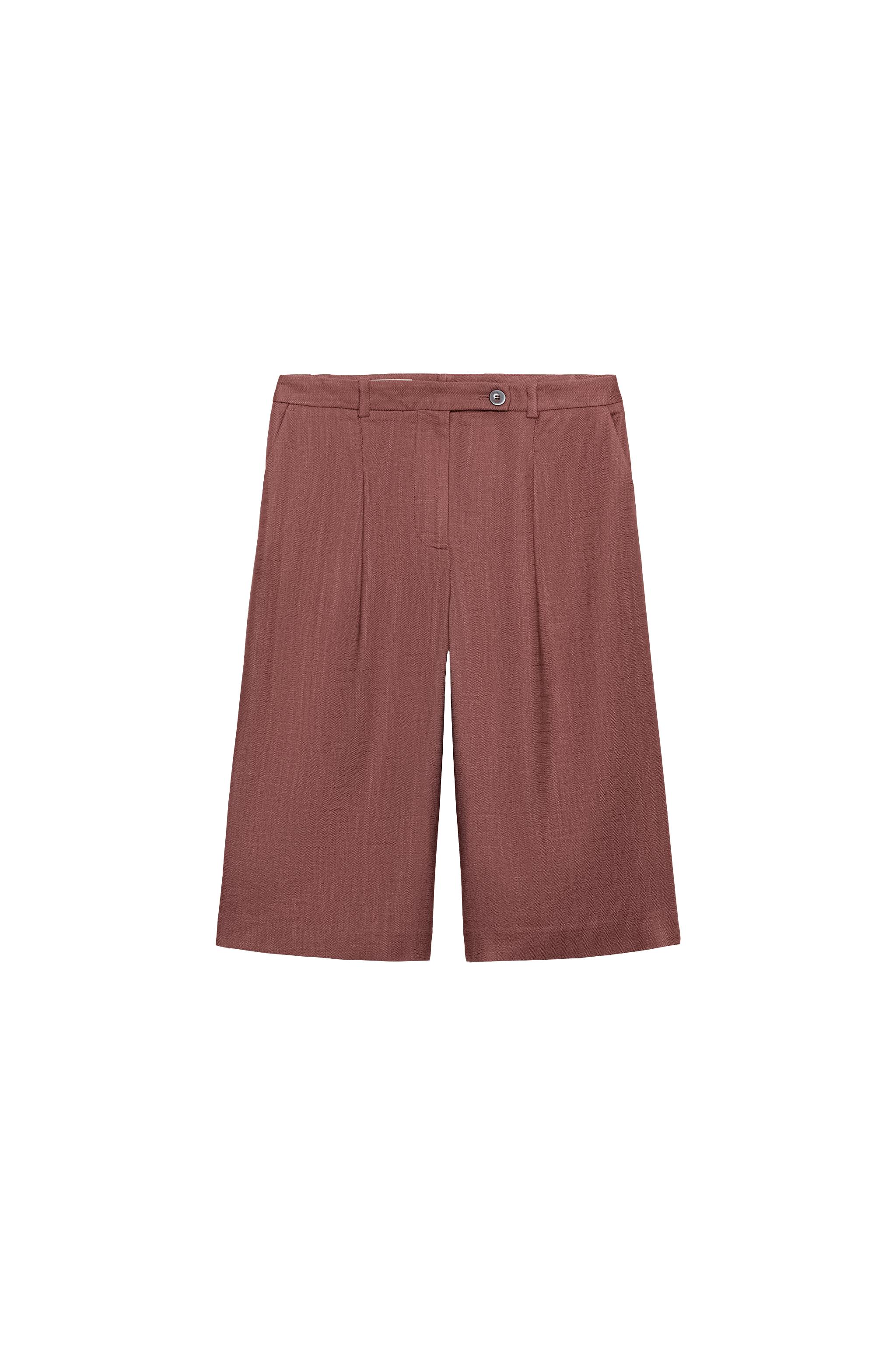 LONG LINEN BLEND SHORTS